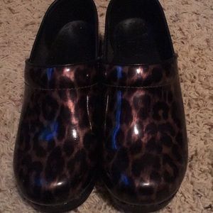 Dansko cheetah print clogs